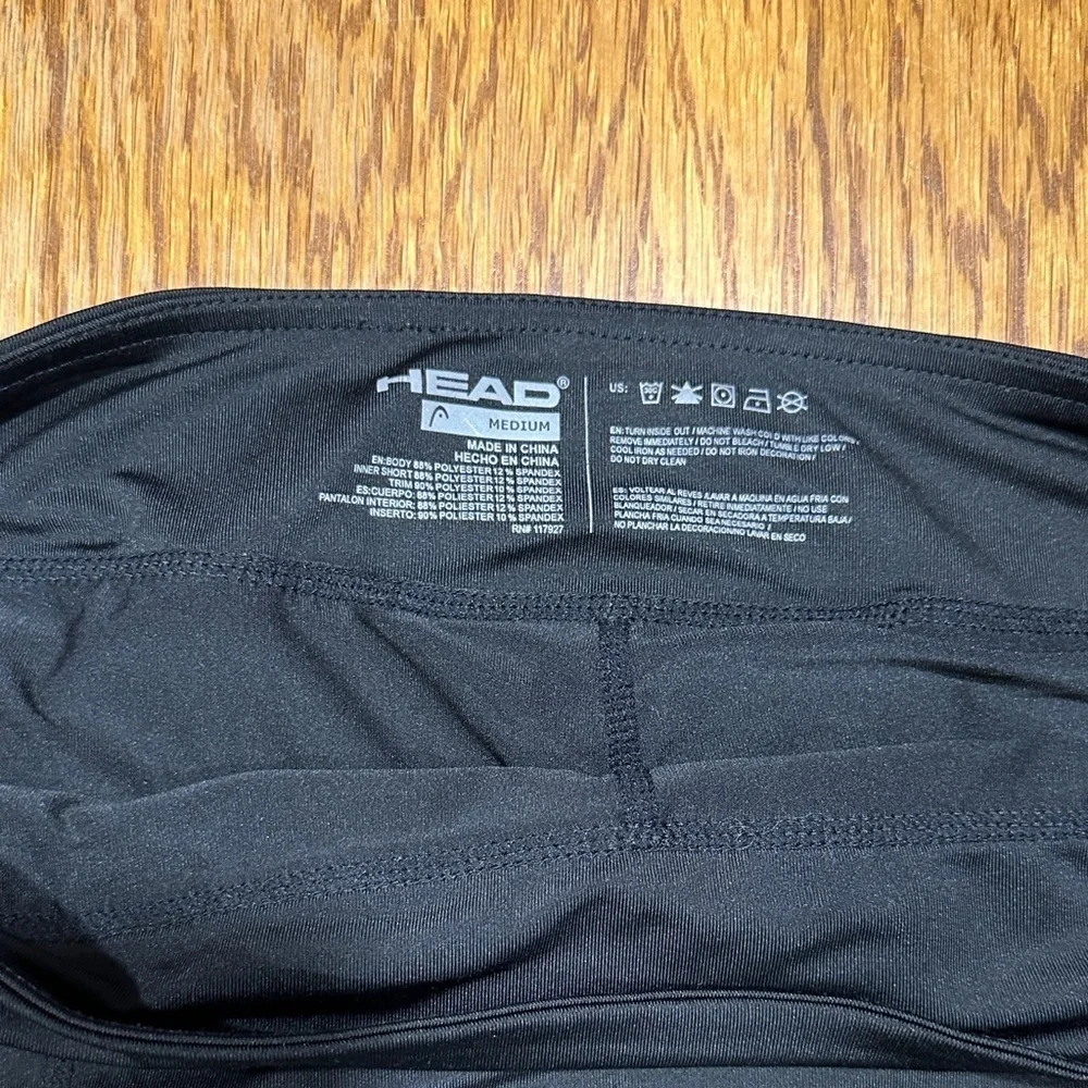 *HEAD* Black Athletic Pleated Tennis Skort Size Medium